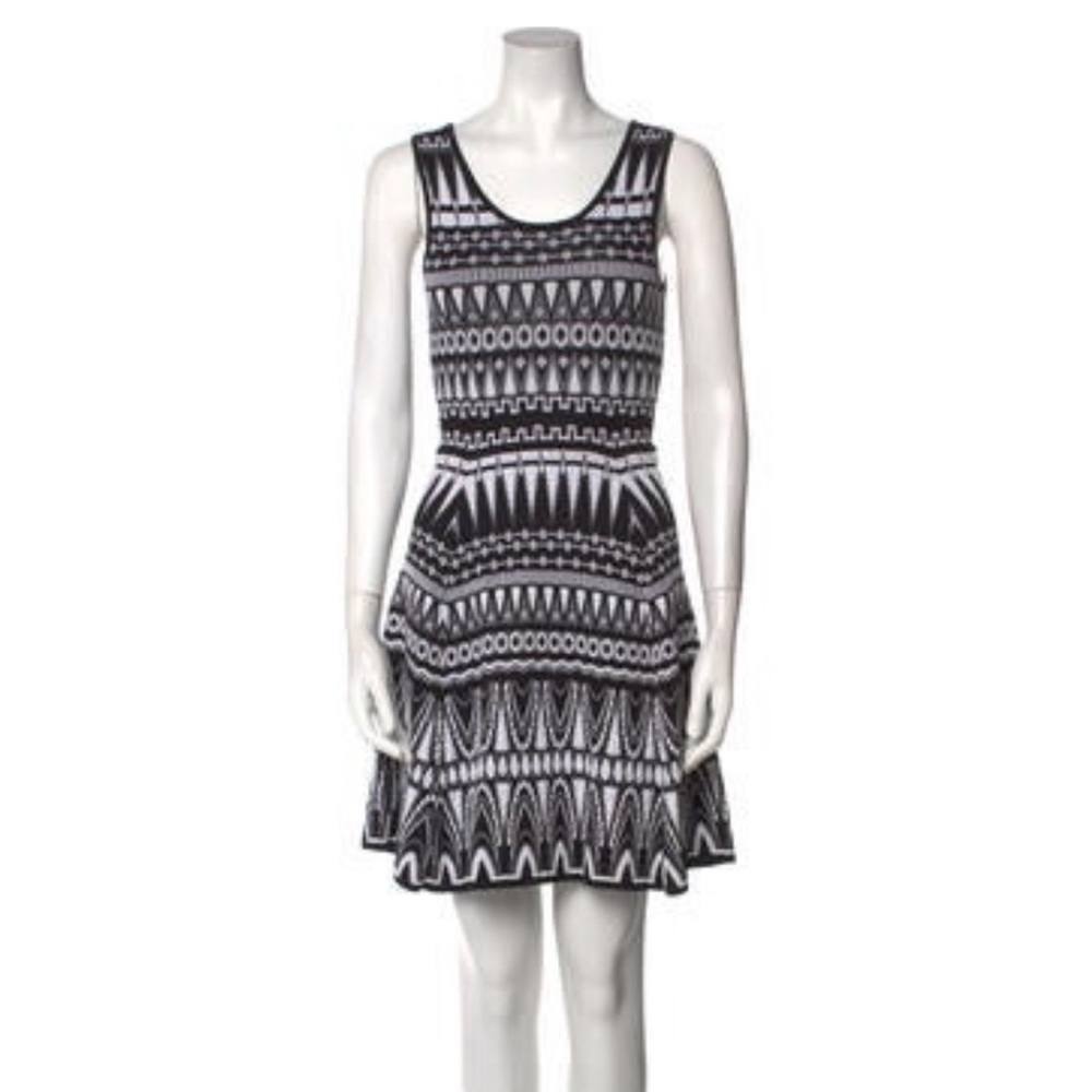 Milly Knit Sleeveless Mini Dress with Copper Colored Exposed Zipper